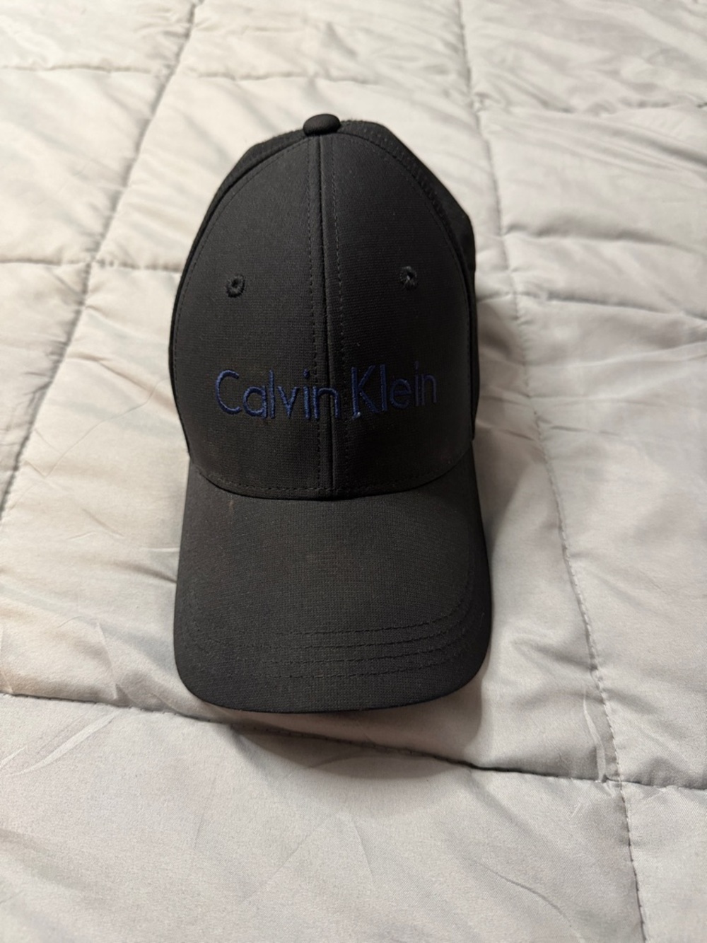 Calvin Klein Black Baseball Cap with Navy Logo